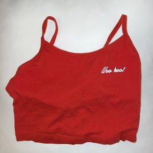 Red Graphic Cropped Forever 21 Tank Top